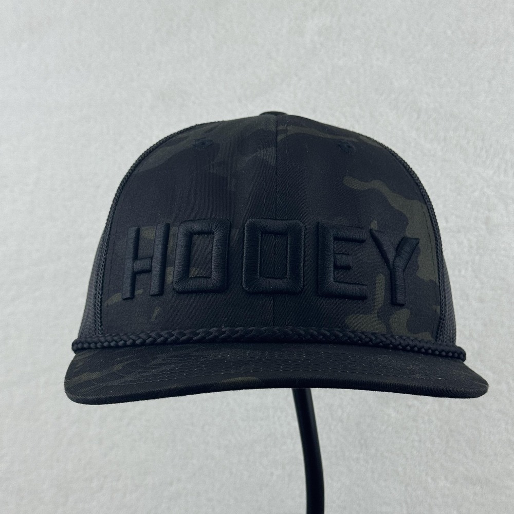 Hooey Hat Cap‎ Snap Back Black Camo Mesh Trucker Rope Embroidered Mens